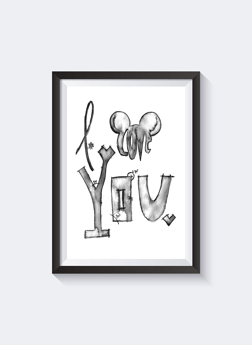 Mickey Love Print