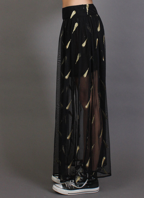 FUN TIME SKIRT BLACK/GOLD