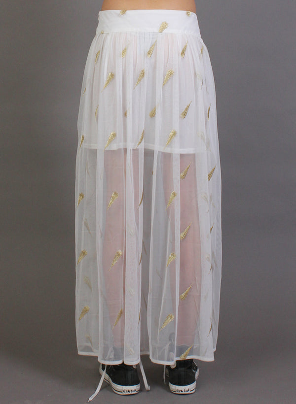 FUN TIME SKIRT WHITE/GOLD